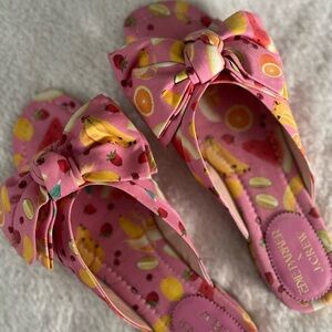 J.Crew x Edie Parker fruit print sandals